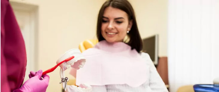 A women having a dental checkup