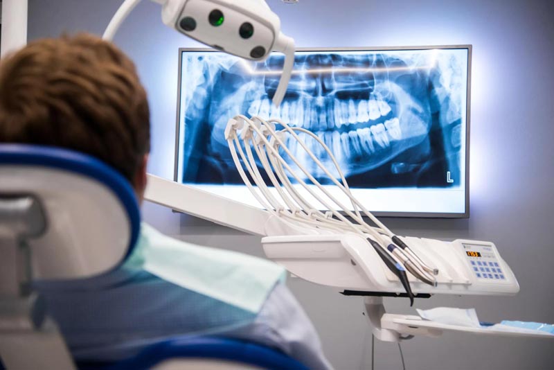 Man in a dental clinic